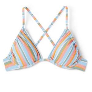 NWT WILD FABLE WOMENS UNDERWIRE BIKINI TOP MULTI COLOR STRIPES